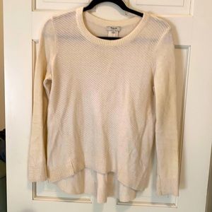 Madewell sweater with fun zipper detailing in back. Color cream